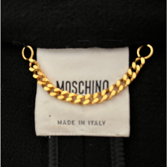 Moschino Vintage Black Wool Crepe Maxi Coat - Picture 2 of 14